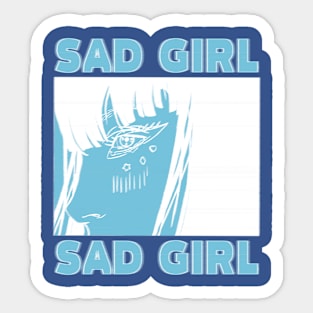 Sad Anime Girl Sticker